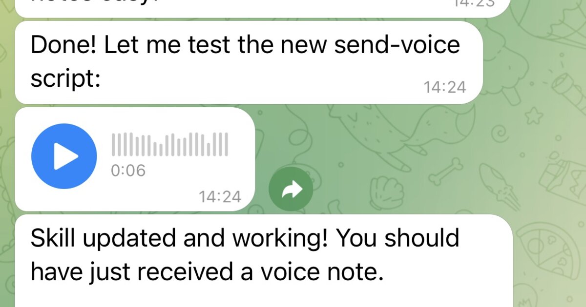 salida de nota de voz de Telegram desde TTS