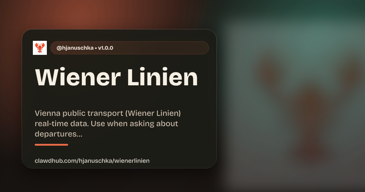 Habilidad Wiener Linien en ClawHub